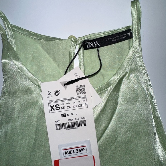 PASTEL GREEN ZARA TOP - Picture 3 of 4